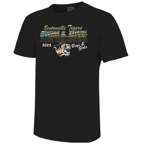 Bentonville Tigers 2025 State Swim Champs Short Sleeve Comfort Color T-Shirt