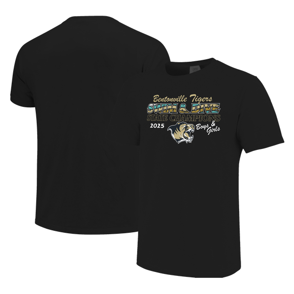 Bentonville Tigers 2025 State Swim Champs Short Sleeve Comfort Color T-Shirt