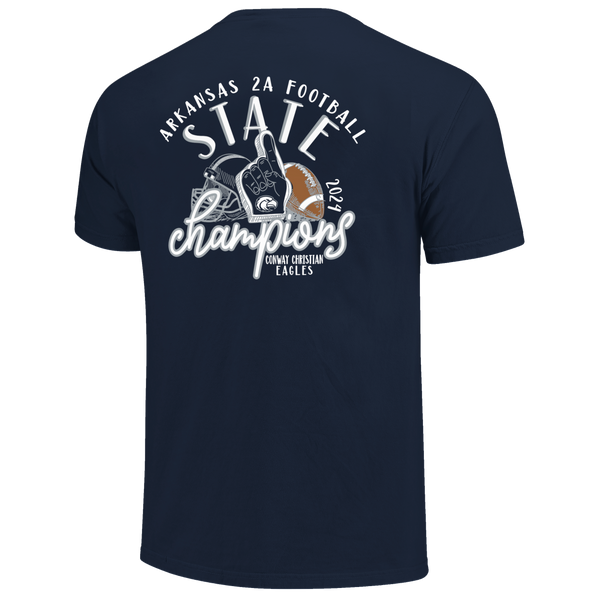 Conway Christian Eagles 2024 Football Fan Champions Youth Short Sleeve T-Shirt