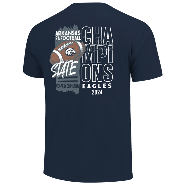 Conway Christian Eagles 2024 Football Vertical Champions Short Sleeve T-Shirt