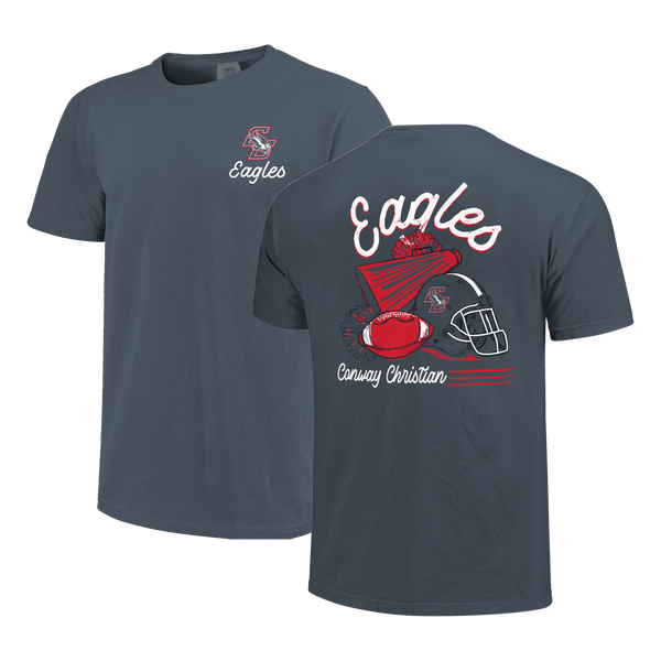 Conway Christian Eagles Football Cheer Comfort Color T-Shirt