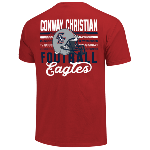 Conway Christian Eagles Bar Stacked Helmet Comfort Color T-Shirt