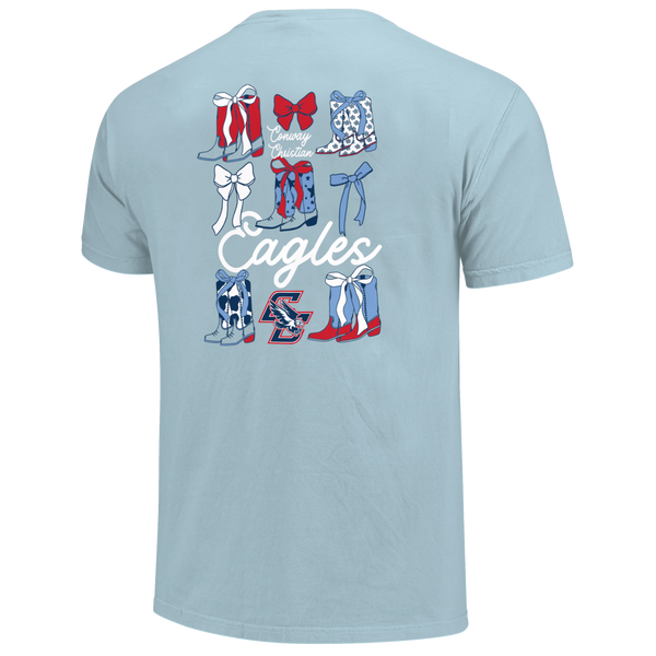 Conway Christian Eagles Boots & Bows Comfort Color T-Shirt
