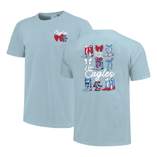 Conway Christian Eagles Boots & Bows Comfort Color T-Shirt