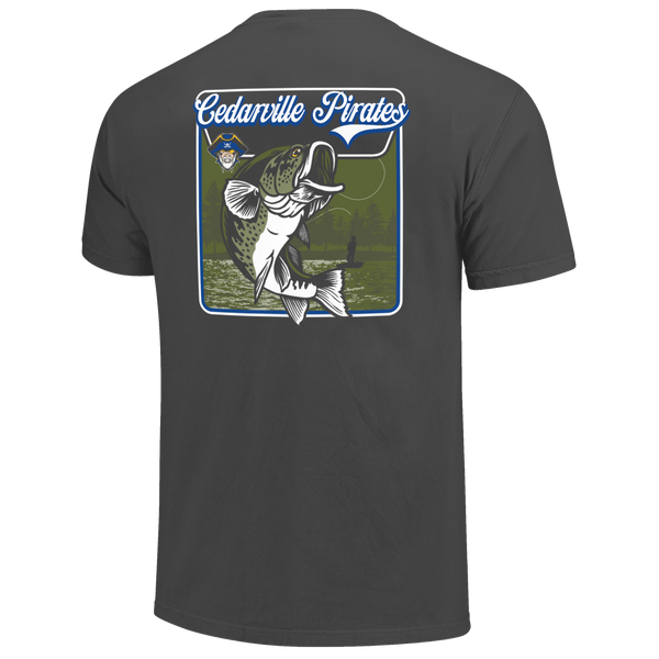 Cedarville Pirates Bass Signage Comfort Color T-Shirt