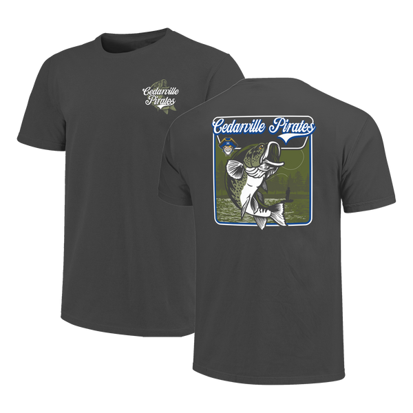 Cedarville Pirates Bass Signage Comfort Color T-Shirt