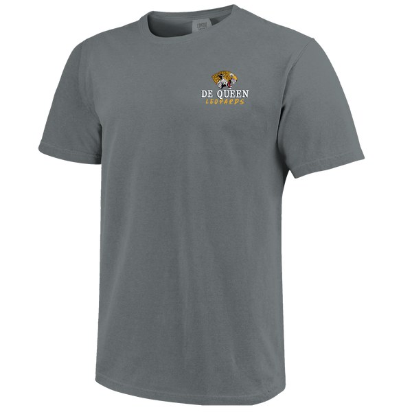 DeQueen Leopards School Dog and State Flag Comfort Color T-Shirt