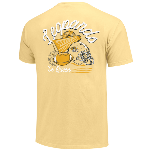 DeQueen Leopards Football Cheer Comfort Color T-Shirt