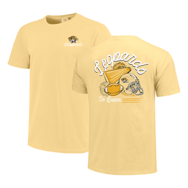 DeQueen Leopards Football Cheer Comfort Color T-Shirt
