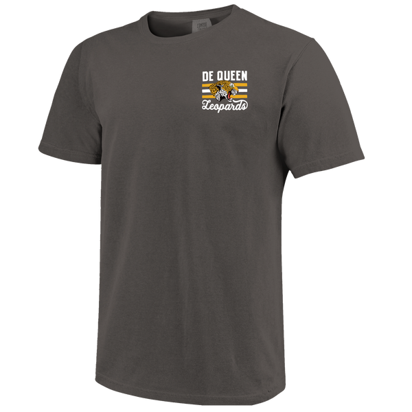 DeQueen Leopards Bar Stacked Helmet Comfort Color T-Shirt