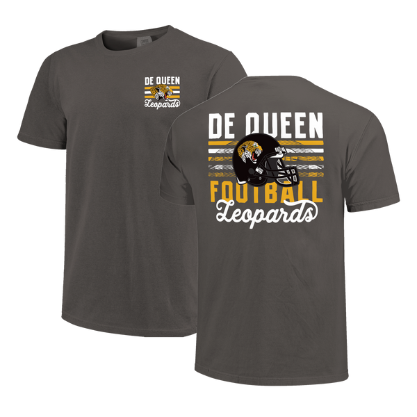DeQueen Leopards Bar Stacked Helmet Comfort Color T-Shirt