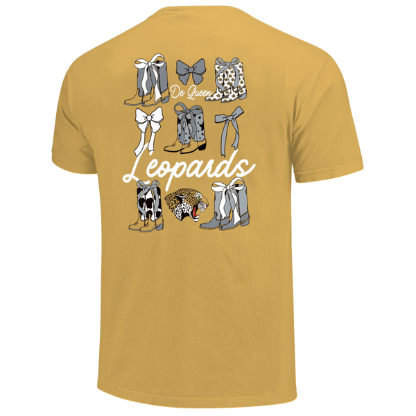 DeQueen Leopards Boots & Bows Comfort Color T-Shirt