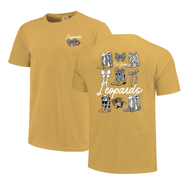 DeQueen Leopards Boots & Bows Comfort Color T-Shirt