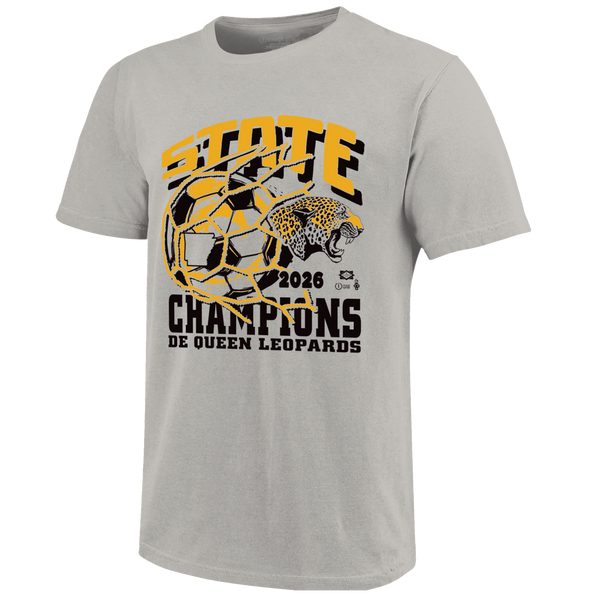 DeQueen Leopards 2026 Boys Soccer State Champions Short Sleeve T-Shirt