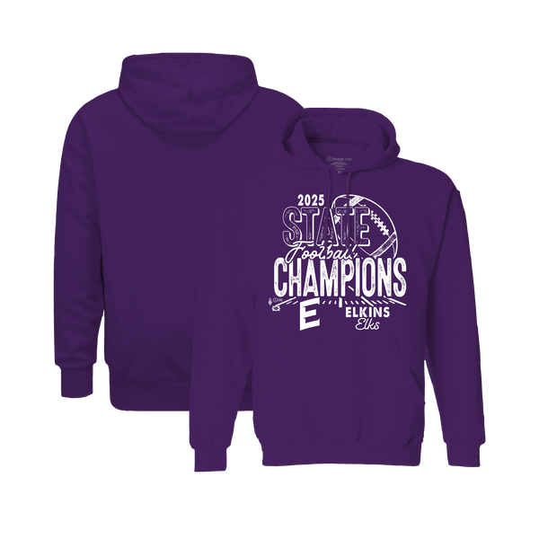 Elkins Elks 2025 Football State Champs Youth Hooded Sweatshirt
