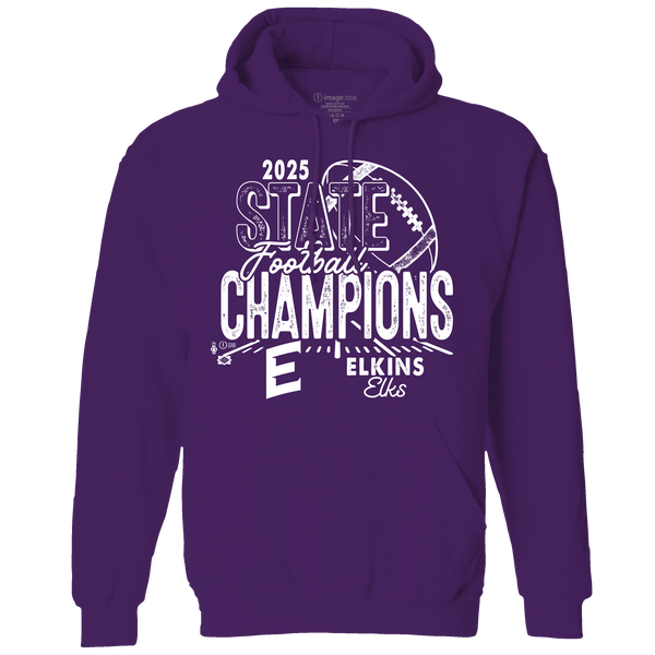 Elkins Elks 2025 Football State Champs Youth Hooded Sweatshirt