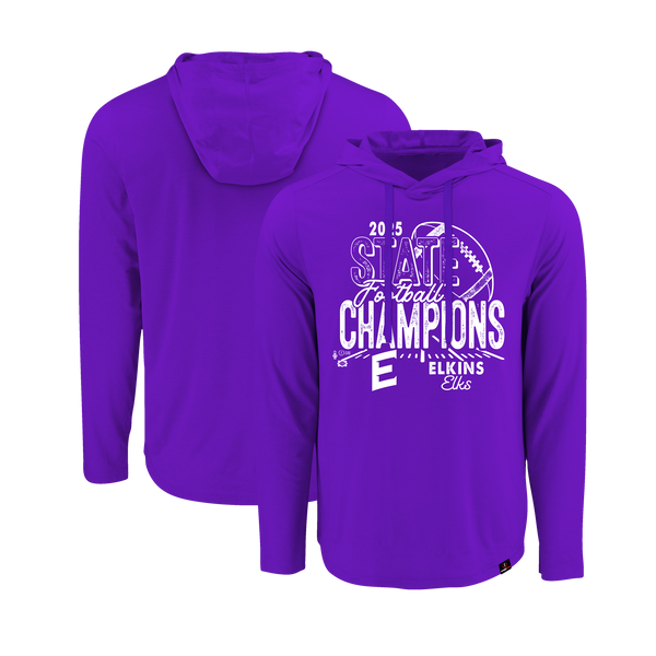 Elkins Elks 2025 Football State Champs Long Sleeve Hooded T-Shirt