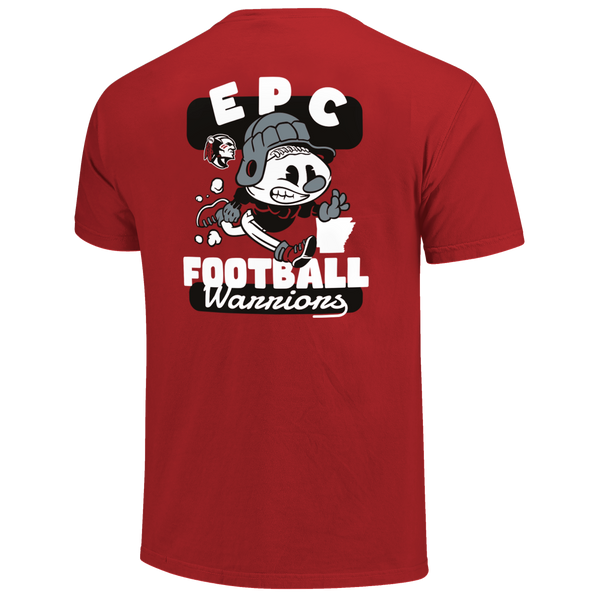 East Poinsett County Warriors Retro Animated Football Comfort Color T-Shirt