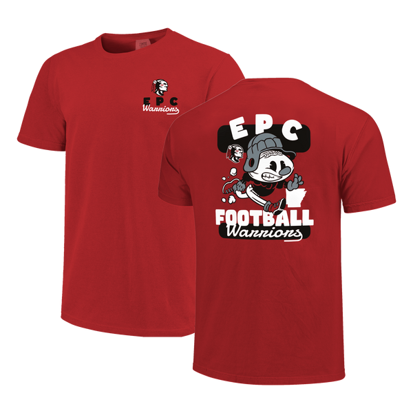 East Poinsett County Warriors Retro Animated Football Comfort Color T-Shirt