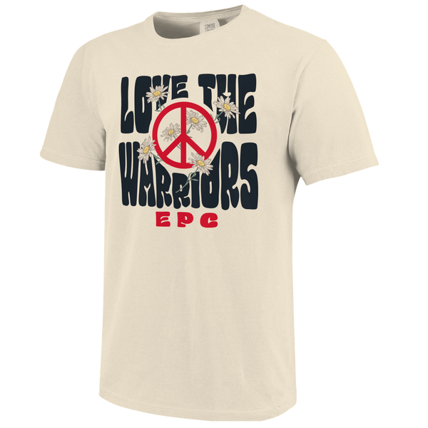 East Poinsett County Warriors Love and Peace Comfort Color T-Shirt