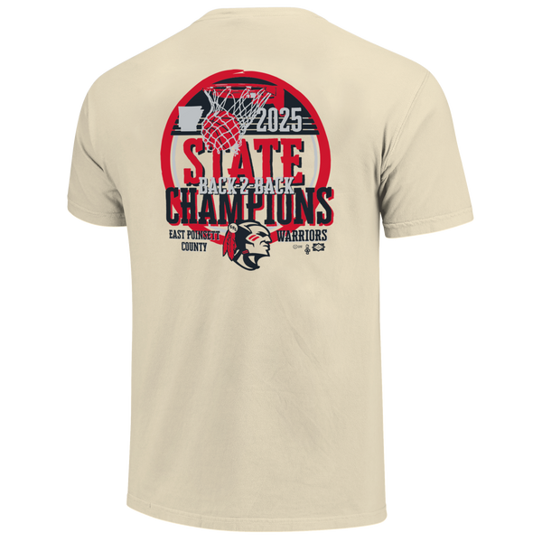 East Poinsett County Warriors 2025 State Champions Net Short Sleeve Comfort Color T-Shirt