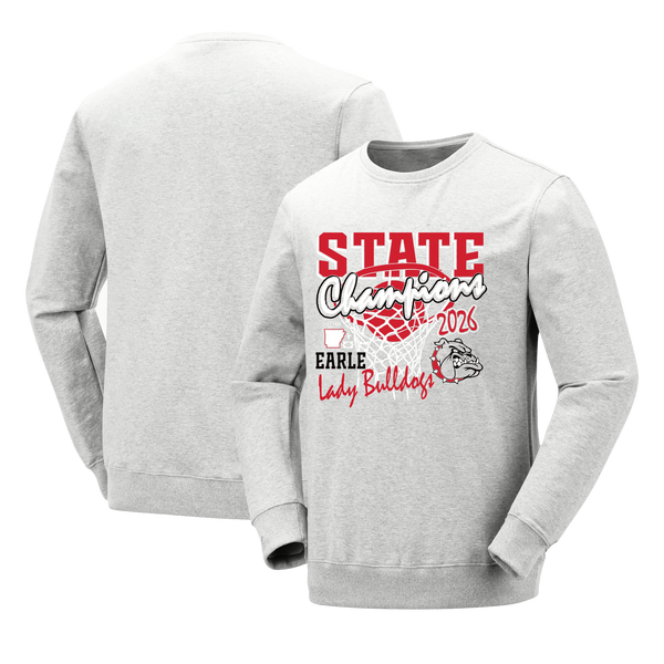 Earle Bulldogs 2026 Girls Basketball State Champs Crewneck Sweatshirt