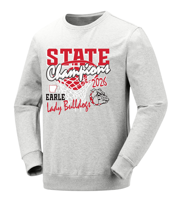Earle Bulldogs 2026 Girls Basketball State Champs Crewneck Sweatshirt