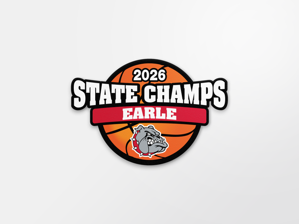 Earle Bulldogs Girls 2026 Basketball State Champs Car Decal