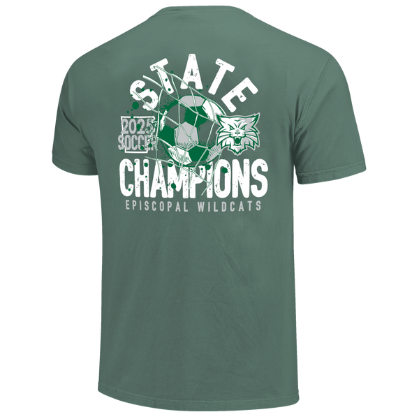 Episcopal Wildcats 2025 Soccer Goal Boys Champs Short Sleeve Comfort Color T-Shirt