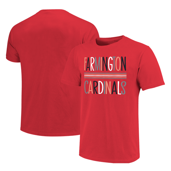 Farmington Cardinals Color Sketch Letters Unisex Cotton T-Shirt