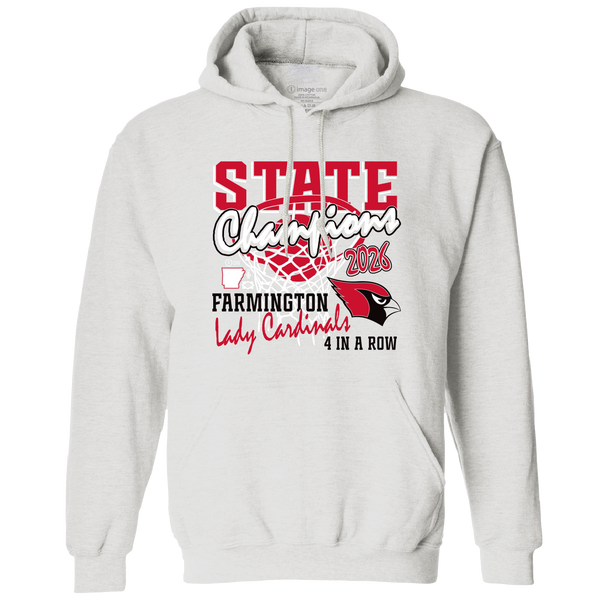 Farmington Cardinals 2026 Girls Basketball State Champs Hooded Sweatshirt