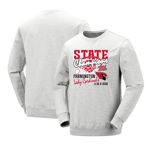 Farmington Cardinals 2026 Girls Basketball State Champs Crewneck Sweatshirt