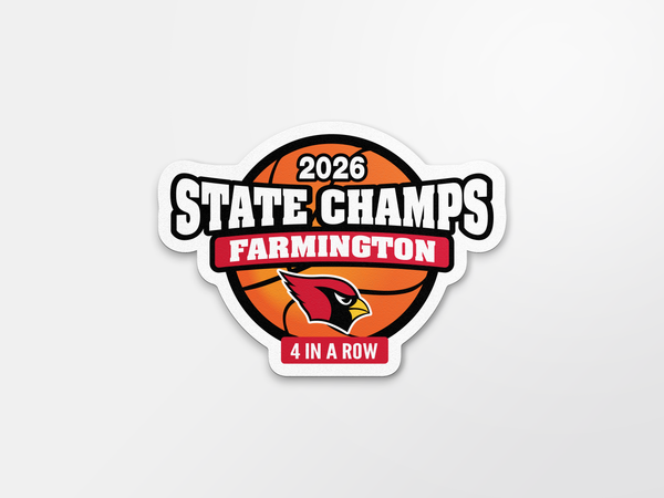 Farmington Cardinals Girls 2026 Basketball State Champs Car Decal
