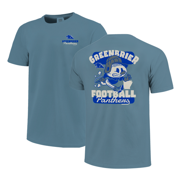 Greenbrier Panthers Retro Animated Football Comfort Color T-Shirt