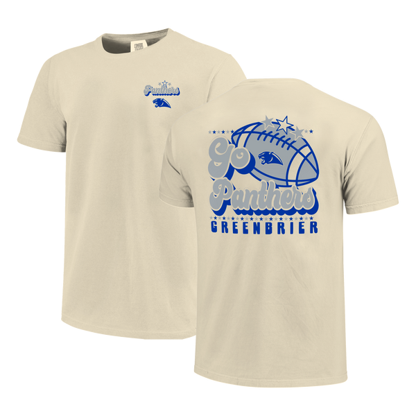 Greenbrier Panthers Retro Football Star Comfort Color T-Shirt