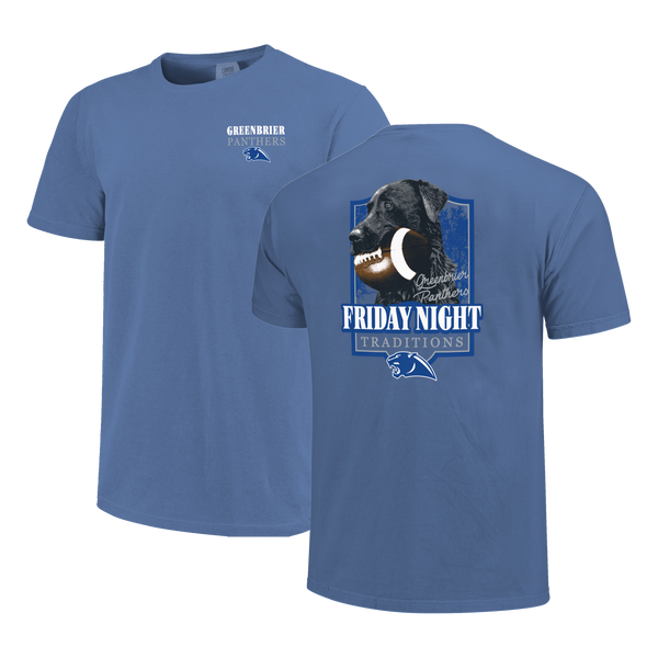 Greenbrier Panthers Labrador Football Comfort Color T-Shirt