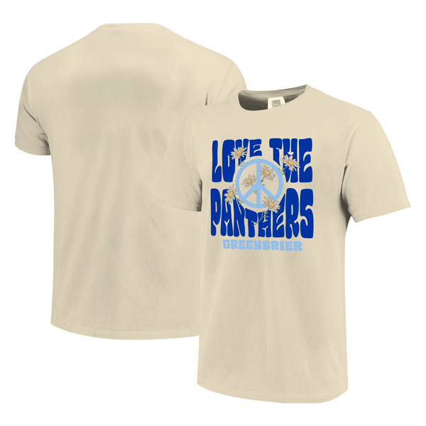 Greenbrier Panthers Love and Peace Comfort Color T-Shirt