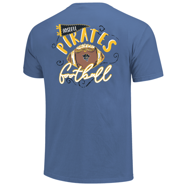 Gosnell Pirates Football Swirls Comfort Color T-Shirt