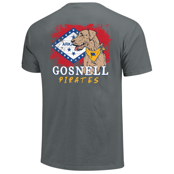 Gosnell Pirates School Dog and State Flag Comfort Color T-Shirt