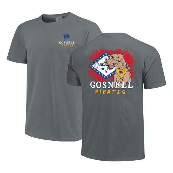 Gosnell Pirates School Dog and State Flag Comfort Color T-Shirt
