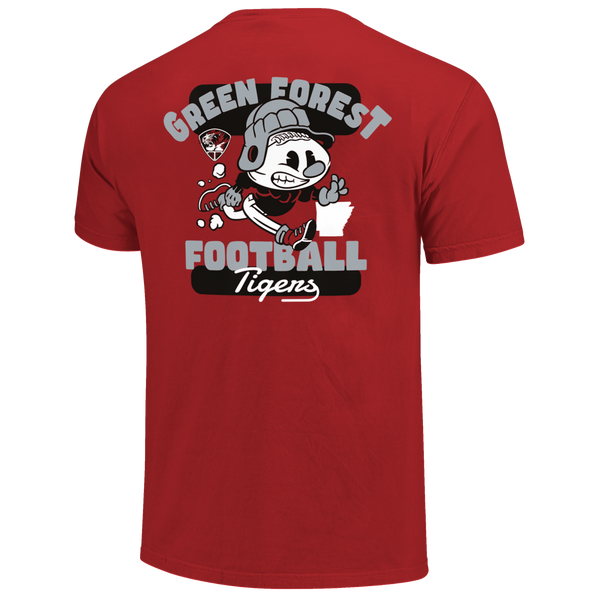 Green Forest Tigers Retro Animated Football Comfort Color T-Shirt
