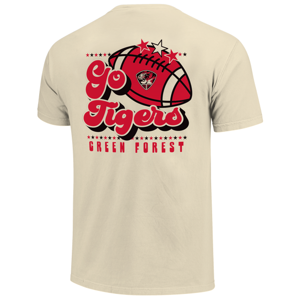 Green Forest Tigers Retro Football Star Comfort Color T-Shirt