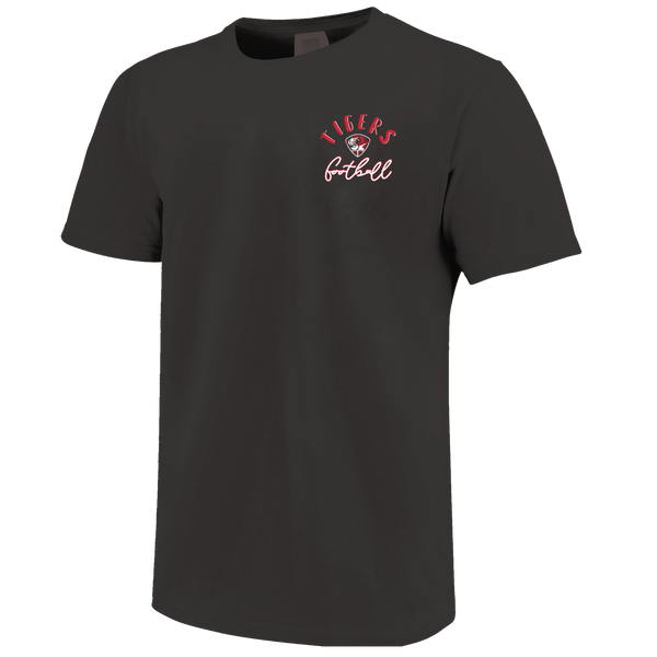 Green Forest Tigers Football Swirls Comfort Color T-Shirt