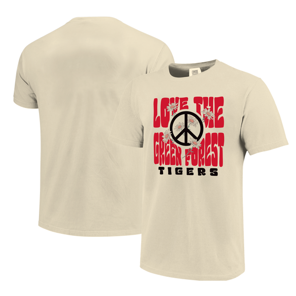 Green Forest Tigers Love and Peace Comfort Color T-Shirt