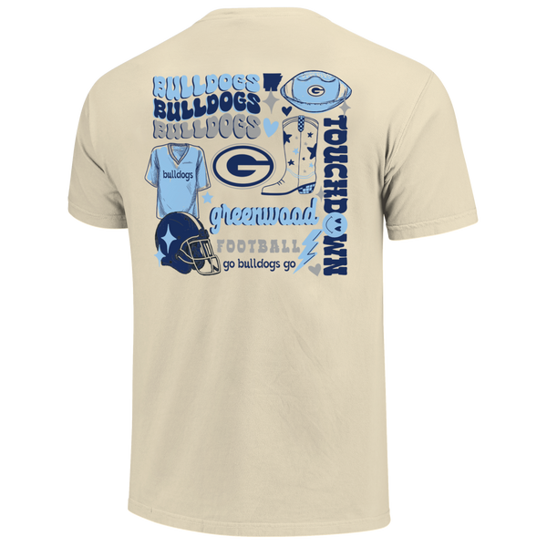 Greenwood Bulldogs Football Season Comfort Color T-Shirt