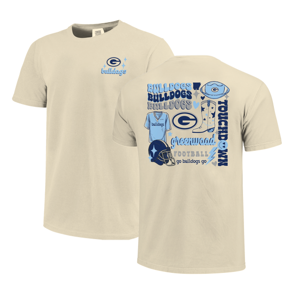 Greenwood Bulldogs Football Season Comfort Color T-Shirt