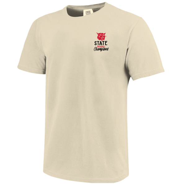 Harding Academy Wildcats 2025 Baseball Bows State Champs Short Sleeve Comfort Color T-Shirt