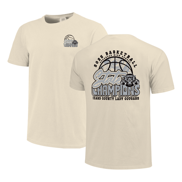 Izard County Cougars 2025 State Champions Girls Pattern Short Sleeve Comfort Color T-Shirt