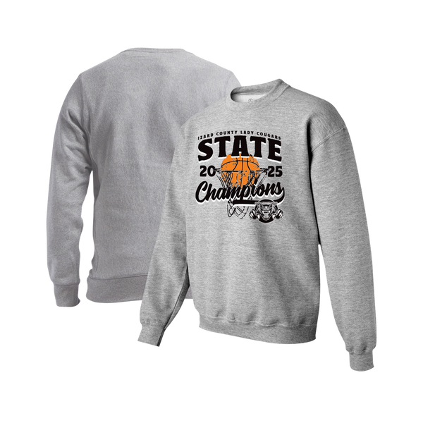 Izard County Cougars 2025 Girls Basketball Champions Youth Crewneck Sweatshirt