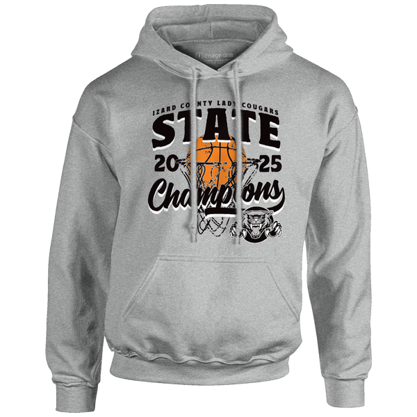 Izard County Cougars 2025 Girls Basketball Champions Hooded Sweatshirt